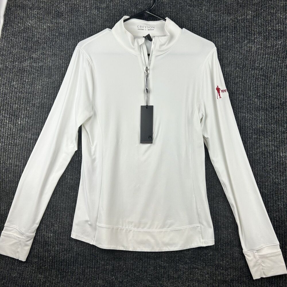 NWT Greyson Ladies Halley Quarter Zip Womens L Long Sleeve Golf Top Arctic White